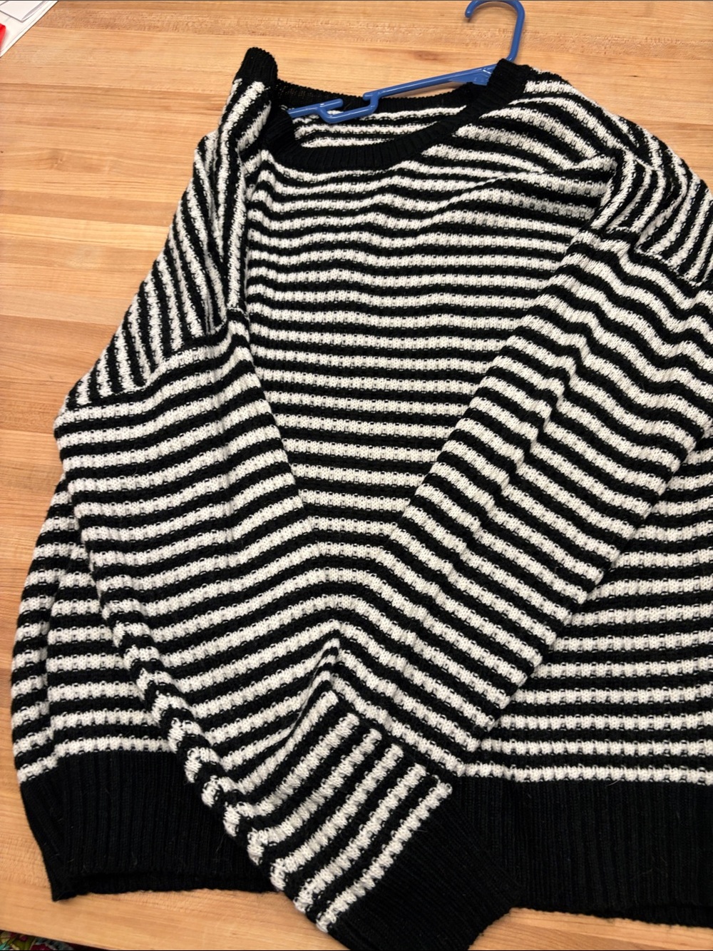 Tiktok shop Black & White Striped Sweater - Women